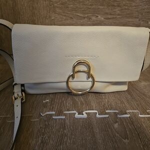 Vince Camuto Ivory Crossbody Bag with Gold Ring